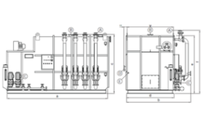 VTP Series Sewage Treatment Plants with Built-in Vacuum System Drawing